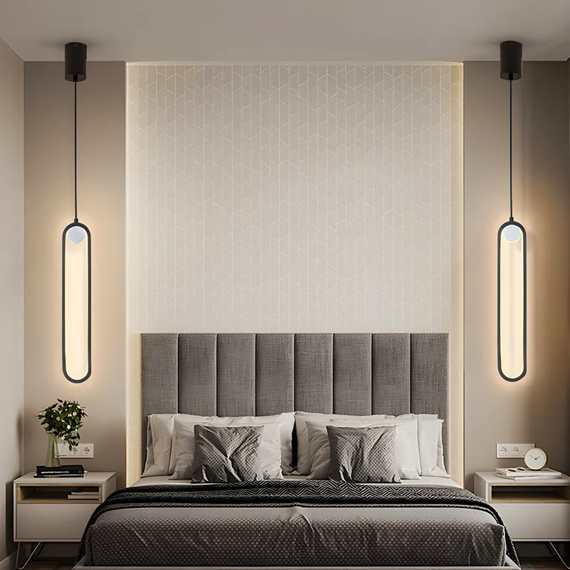 Slim aluminium LED pendant light, 45 × 8 cm