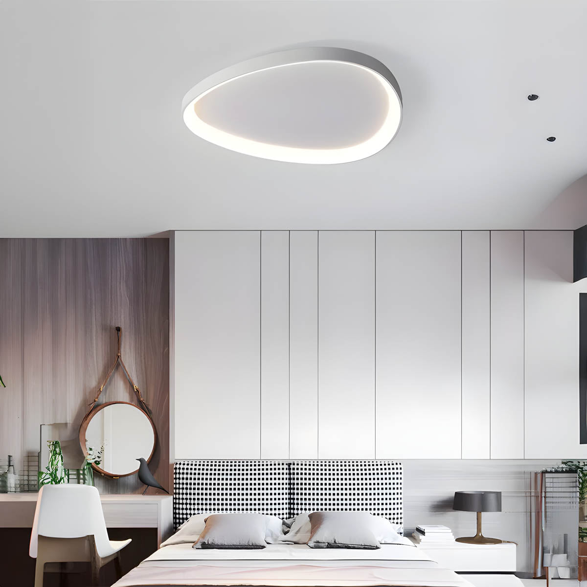 Iron semi-flush ceiling lamp