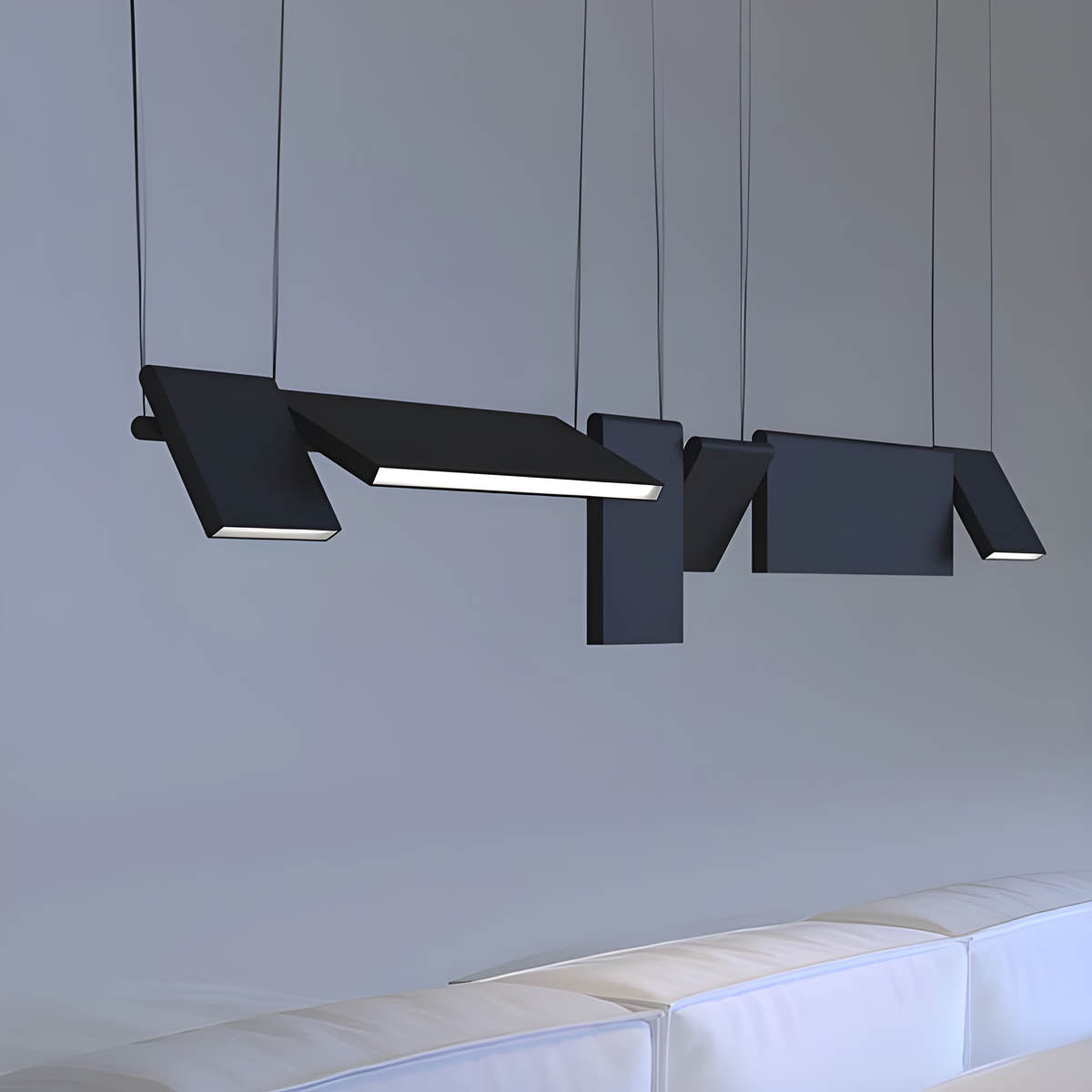 Rotatable Multi-Head Iron LED Semi-Flush Ceiling Light